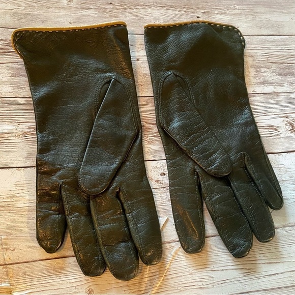 Coach VINTAGE LEATHER SILK LINED DRIVING GLOVES SIZE 6 1/2 - Picture 5 of 9